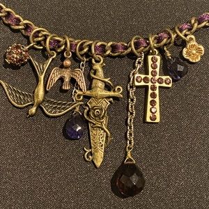 Betsey Johnson Vintage Tattoo Charm Necklace